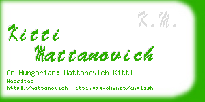 kitti mattanovich business card